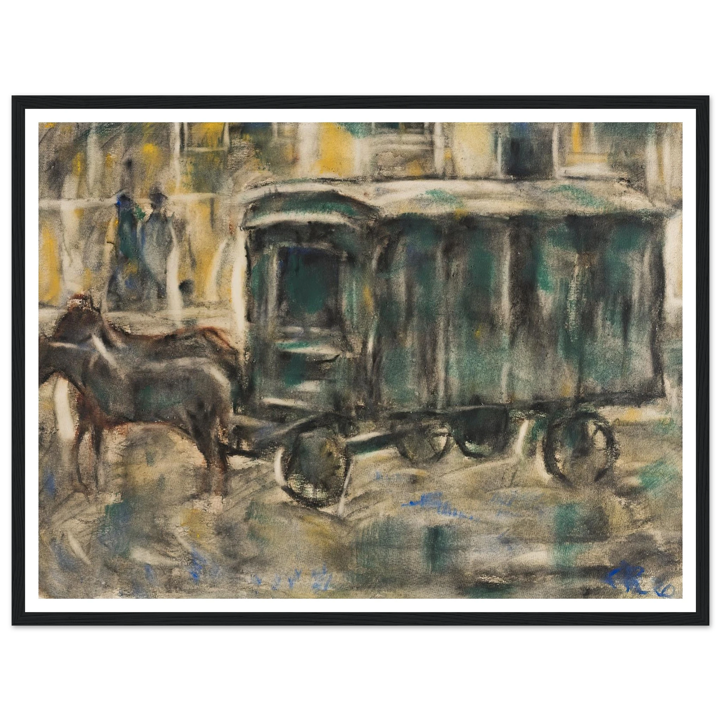 Möbelwagen (1919) Art Print | Christian Rohlfs - Framed Poster - 30x40 cm / 12x16″ - Black frame