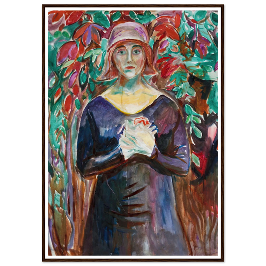 Model in the Garden (1930) Art Print | Edvard Munch - Framed Poster - 30x40 cm / 12x16″ - Black frame