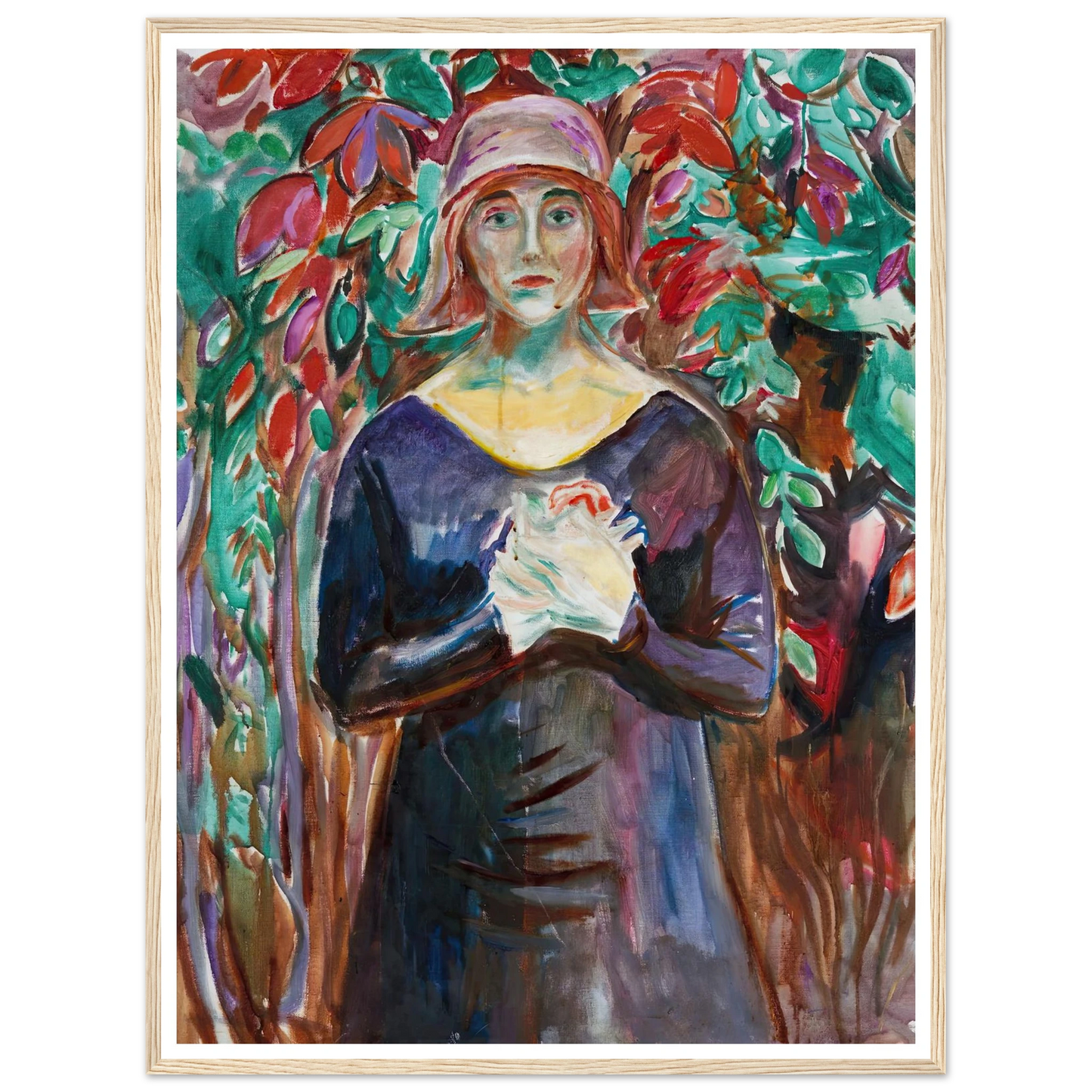 Model in the Garden (1930) Art Print | Edvard Munch - Framed Poster - 30x40 cm / 12x16″ - Black frame