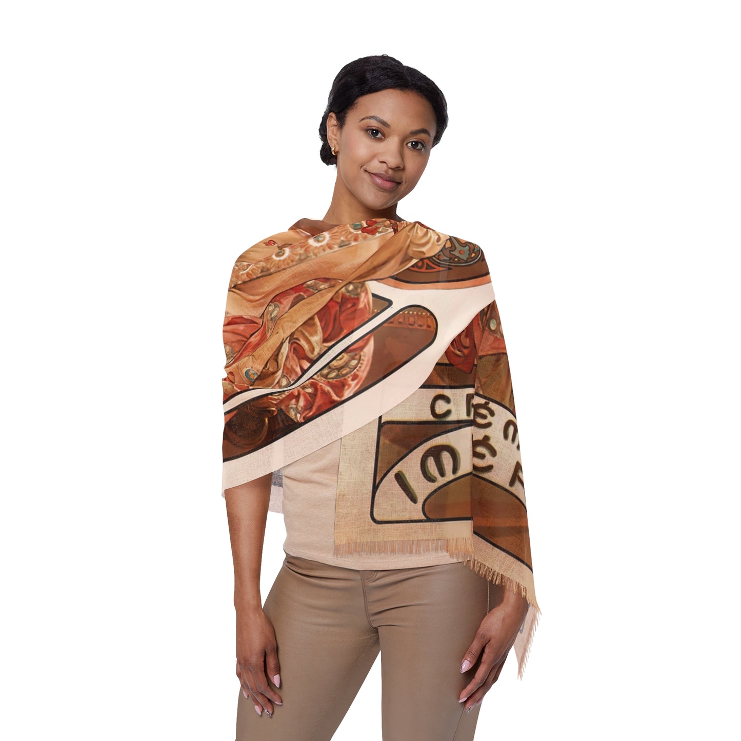 Moet & Chandon Crémant Impérial | Alphonse Mucha Scarf – Art Nouveau Scarf - - 27" × 71'' -