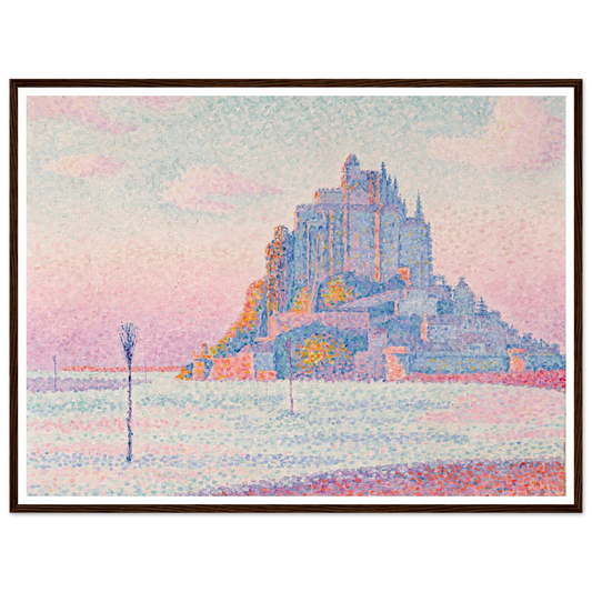 Mont Saint-Michel, Setting Sun (1897) Art Print | Paul Signac - Framed Poster - 30x40 cm / 12x16″ - Black frame