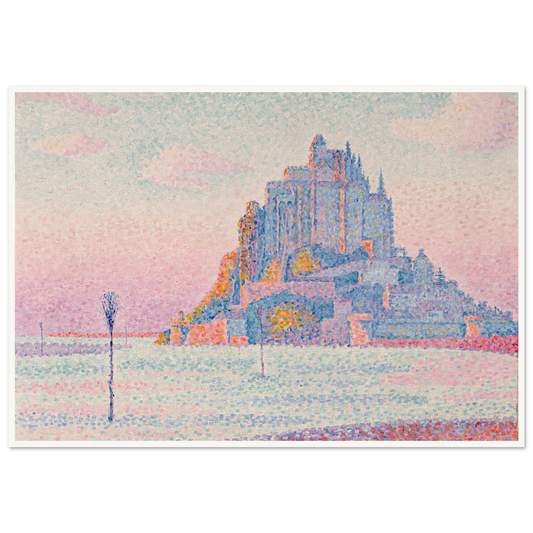 Mont Saint-Michel, Setting Sun (1897) Art Print | Paul Signac - Framed Poster - 30x40 cm / 12x16″ - Black frame