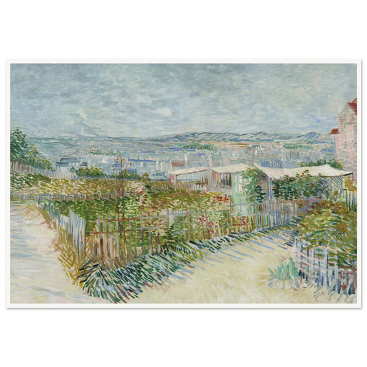 Montmartre; behind the Moulin de la Galette (1887) Art Print | Vincent van Gogh - Framed Poster - 30x40 cm / 12x16″ - Black frame