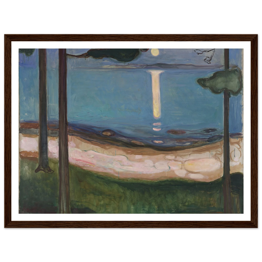 Moonlight (1895) Art Print | Edvard Munch - Framed Poster - 30x40 cm / 12x16″ - Black frame