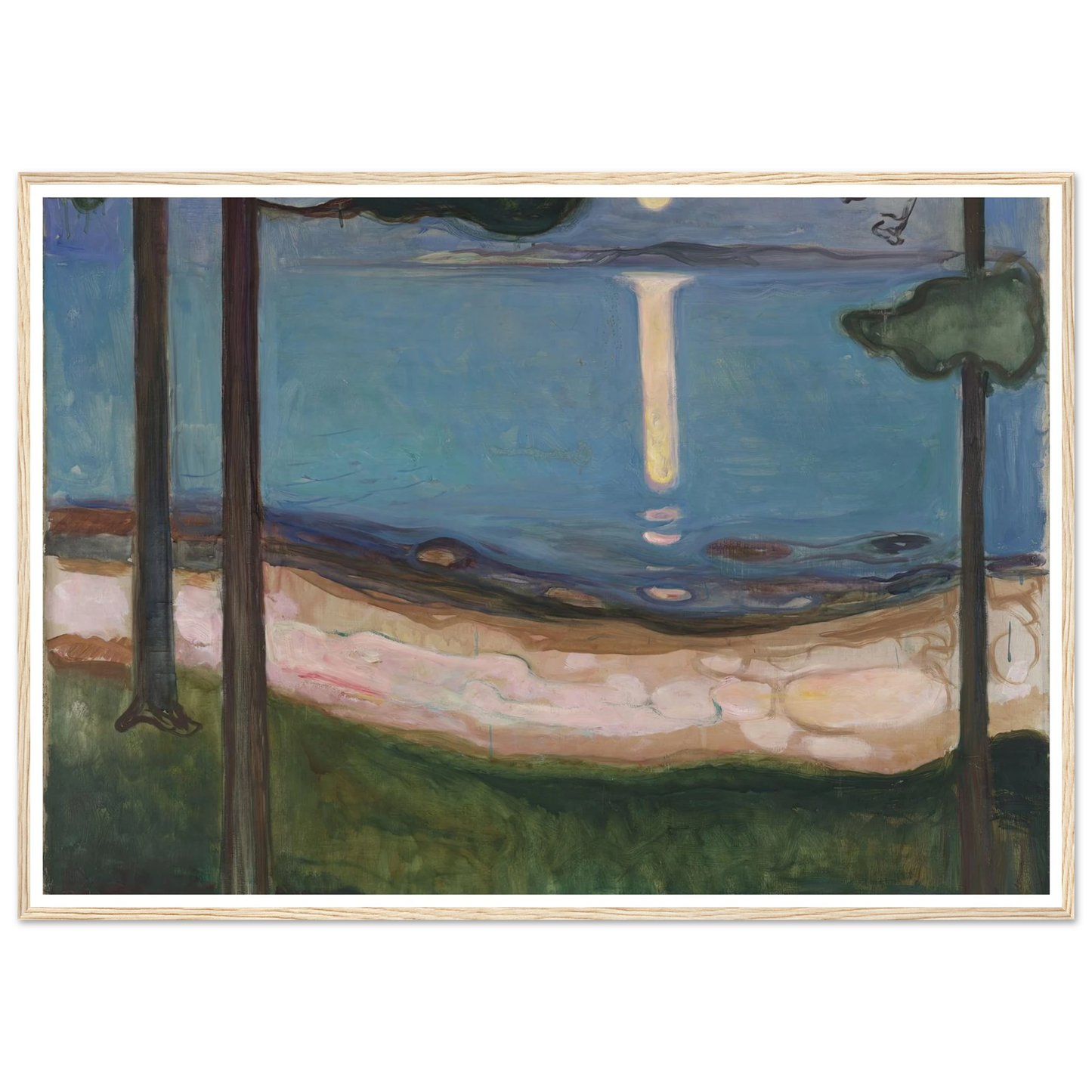 Moonlight (1895) Art Print | Edvard Munch - Framed Poster - 30x40 cm / 12x16″ - Black frame