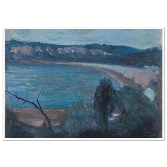 Moonlight by the Mediterranean (1891) Art Print | Edvard Munch - Framed Poster - 30x40 cm / 12x16″ - Black frame