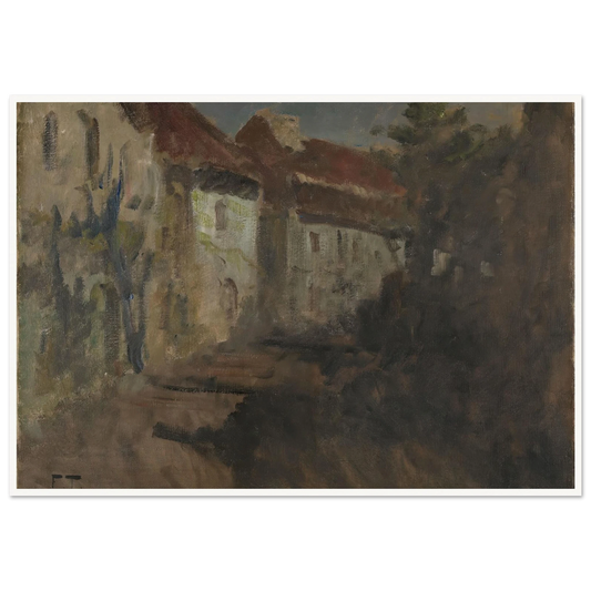 Moonlight in Dieppe (1894 - 1898) Art Print | Frits Thaulow - Framed Poster - 30x40 cm / 12x16″ - Black frame