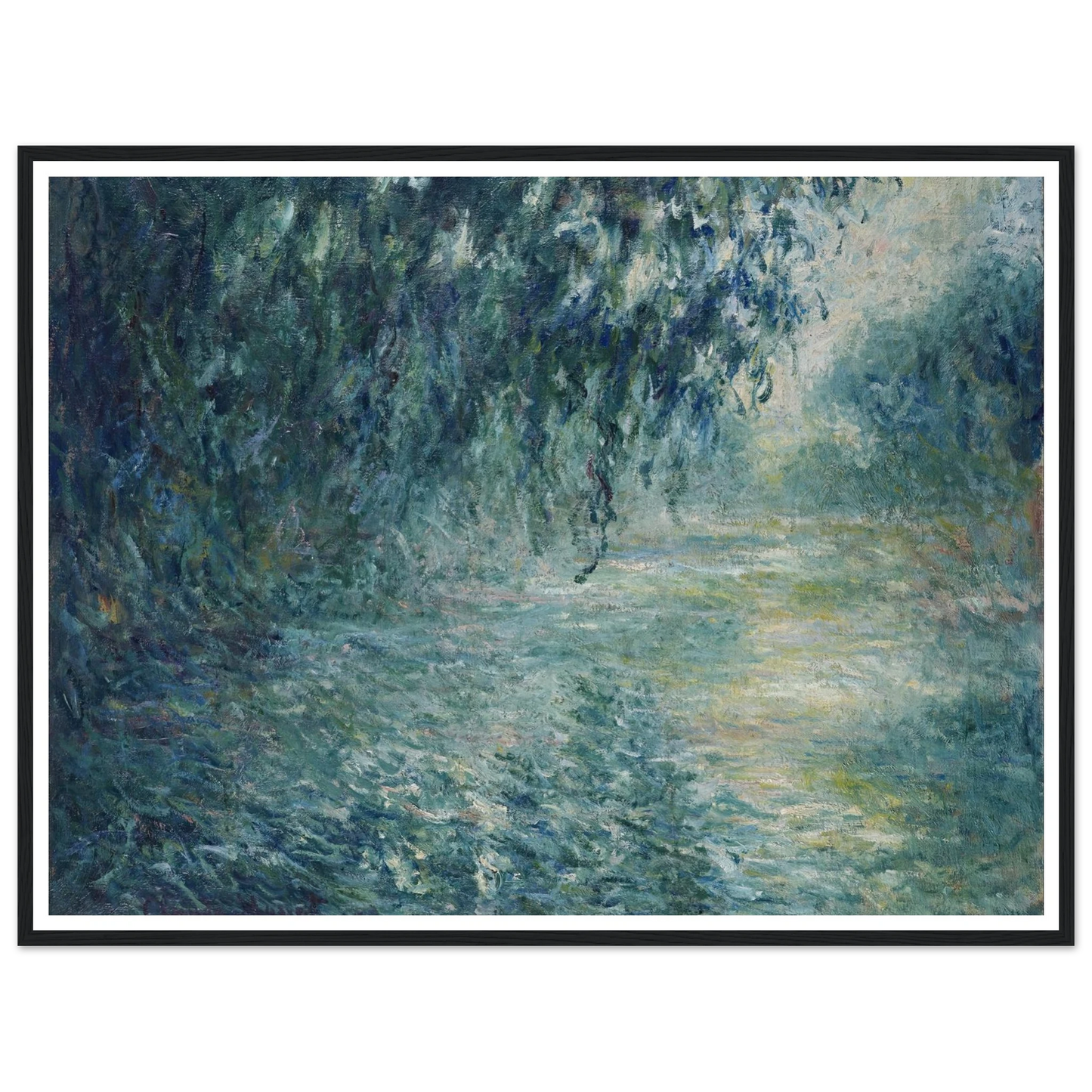 Morning on the Seine (1898) Art Print | Claude Monet - Framed Poster - 30x40 cm / 12x16″ - Black frame