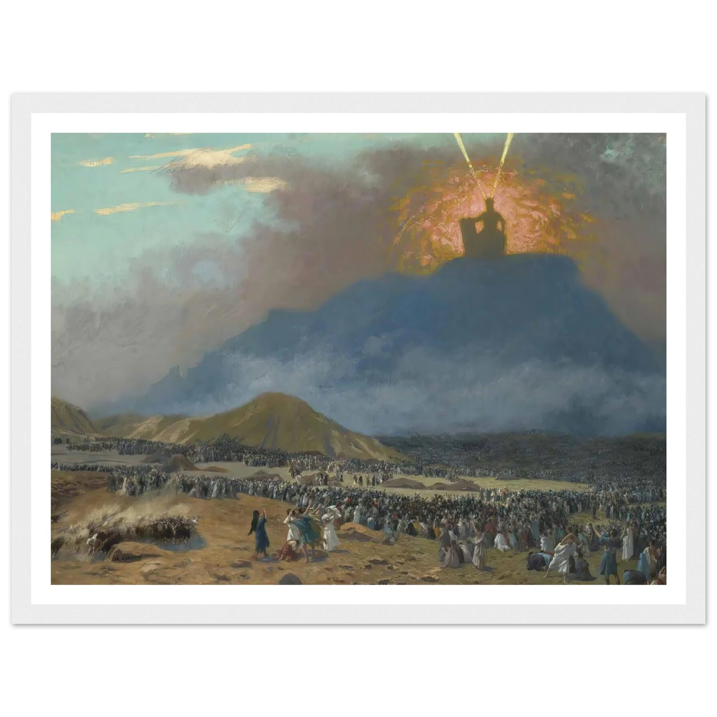 Moses On Mount Sinai Art Print | Jean Leon Gerome - Framed Poster - 30x40 cm / 12x16″ - Black frame