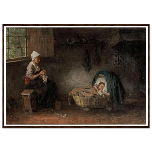 Mother’s treasure Art Print | Jozef Israels - Framed Poster - 70x100 cm / 28x40″ - Black frame