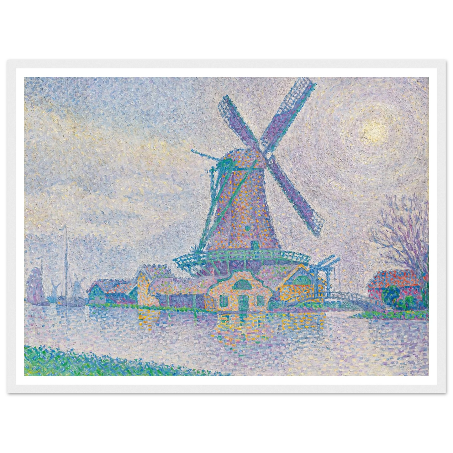 Moulin d’Edam (1896) Art Print | Paul Signac - Framed Poster - 30x40 cm / 12x16″ - Black frame