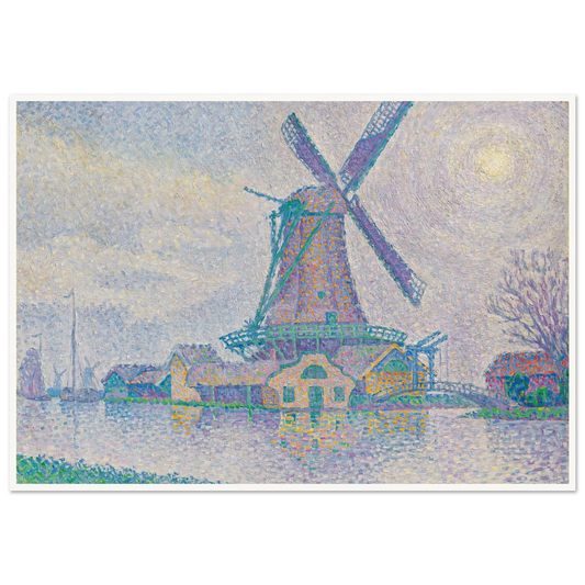 Moulin d’Edam (1896) Art Print | Paul Signac - Framed Poster - 30x40 cm / 12x16″ - Black frame
