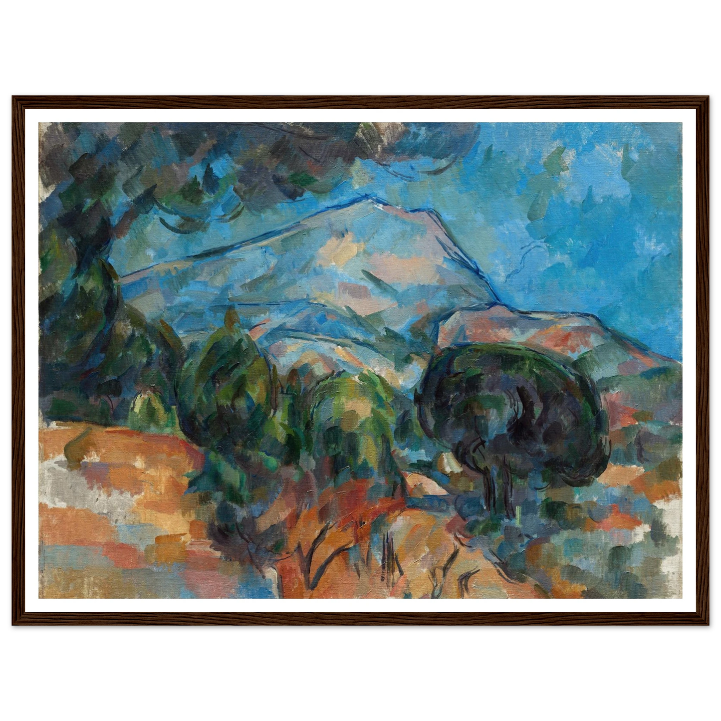 Mount Sainte-Victoire (c. 1904) Art Print | Paul Cezanne - Framed Poster - 30x40 cm / 12x16″ - Black frame