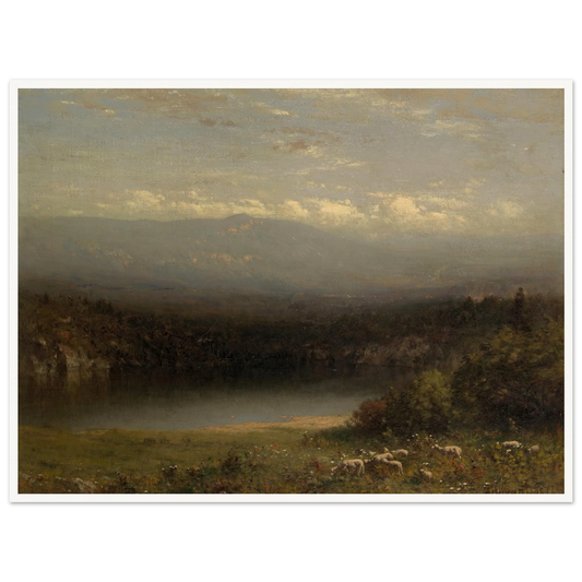 Mountain Lake (1877) Art Print | Alexander Helwig Wyant - Framed Poster - 30x40 cm / 12x16″ - Black frame