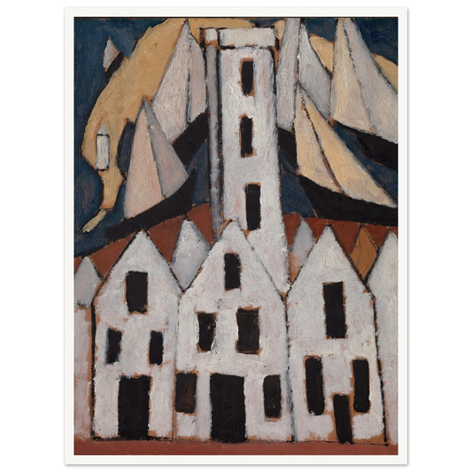 Movement No. 5, Provincetown Houses (1916) Art Print | Marsden Hartley - Framed Poster - 30x40 cm / 12x16″ - Black frame