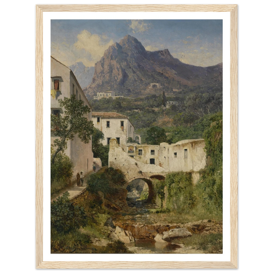 Mühltal bei Amalfi Art Print | Albert Zimmermann - Framed Poster - 30x40 cm / 12x16″ - Black frame