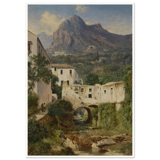 Mühltal bei Amalfi Art Print | Albert Zimmermann - Framed Poster - 30x40 cm / 12x16″ - Black frame