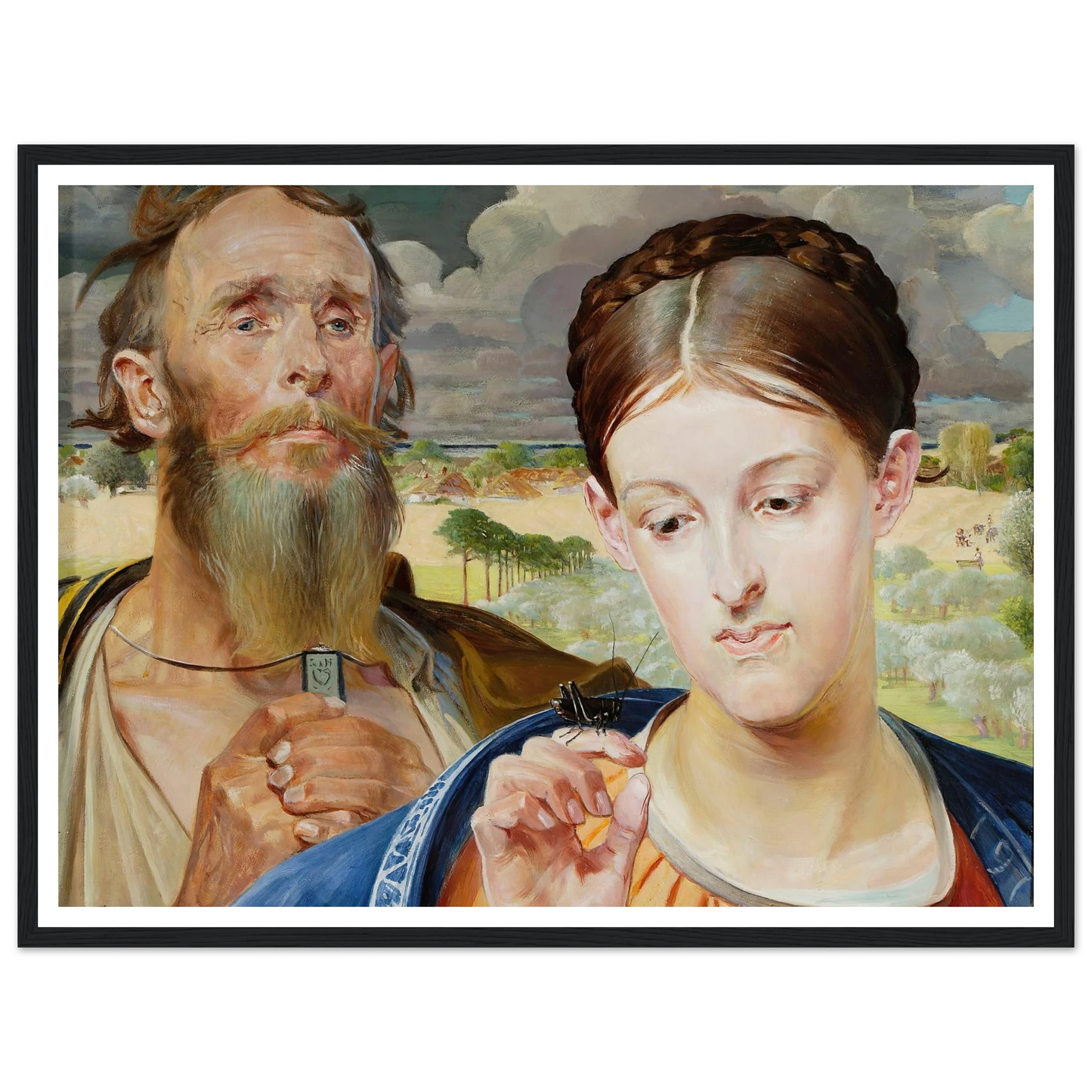 Music – left wing of the triptych (1906) Art Print | Jacek Malczewski - Framed Poster - 30x40 cm / 12x16″ - Black frame