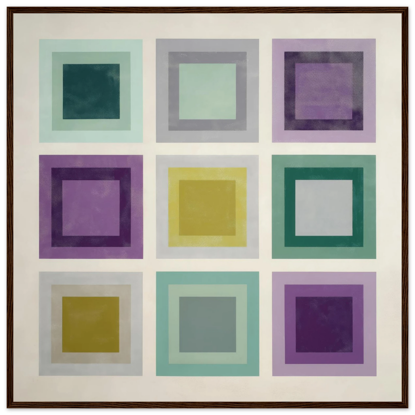 Muted Color Blocks - Framed Poster - 30x30 cm / 12x12″ - Black frame