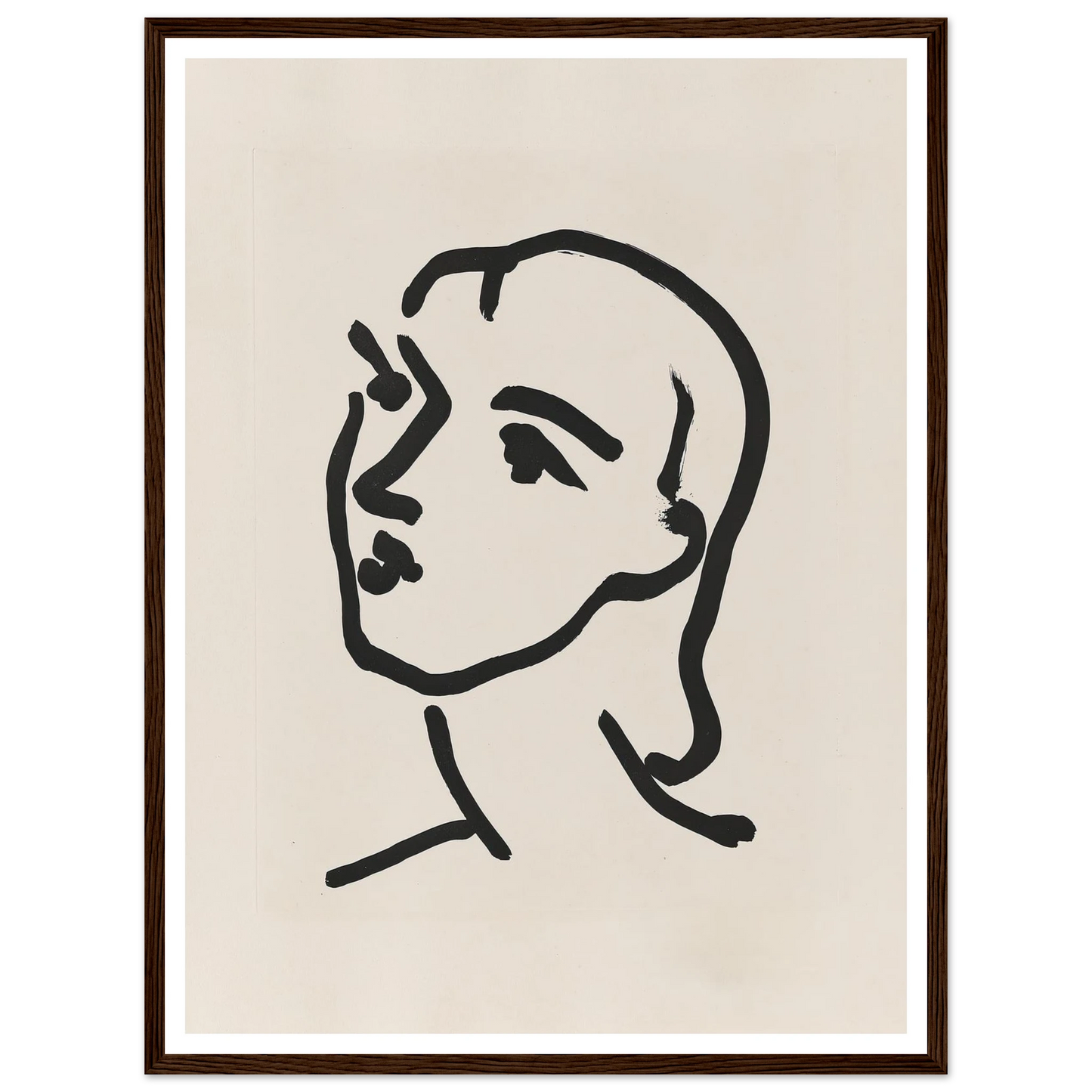 Nadia aux cheveux lisses (1948) Art Print | Henri Matisse - Framed Poster - 30x40 cm / 12x16″ - Black frame