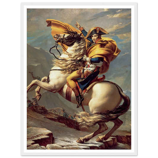 Napoleon Crossing The Alps (1800) Art Print | Jacques Louis David - Framed Poster - 30x40 cm / 12x16″ - Black frame