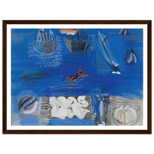 Nature morte et bateaux (circa 1923) Art Print | Raoul Dufy - Framed Poster - 30x40 cm / 12x16″ - Black frame