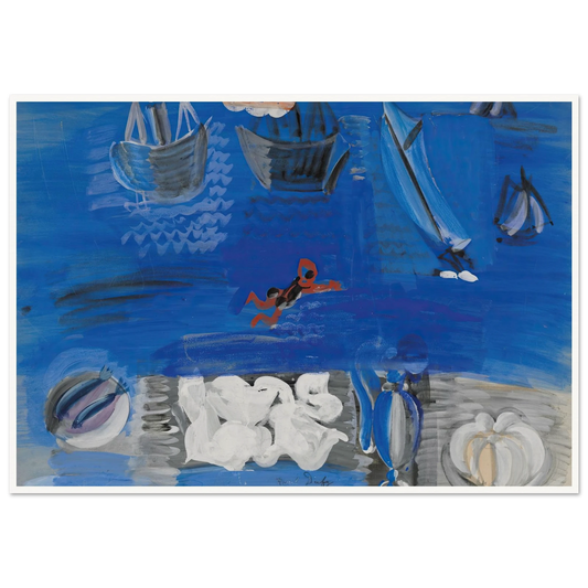 Nature morte et bateaux (circa 1923) Art Print | Raoul Dufy - Framed Poster - 30x40 cm / 12x16″ - Black frame