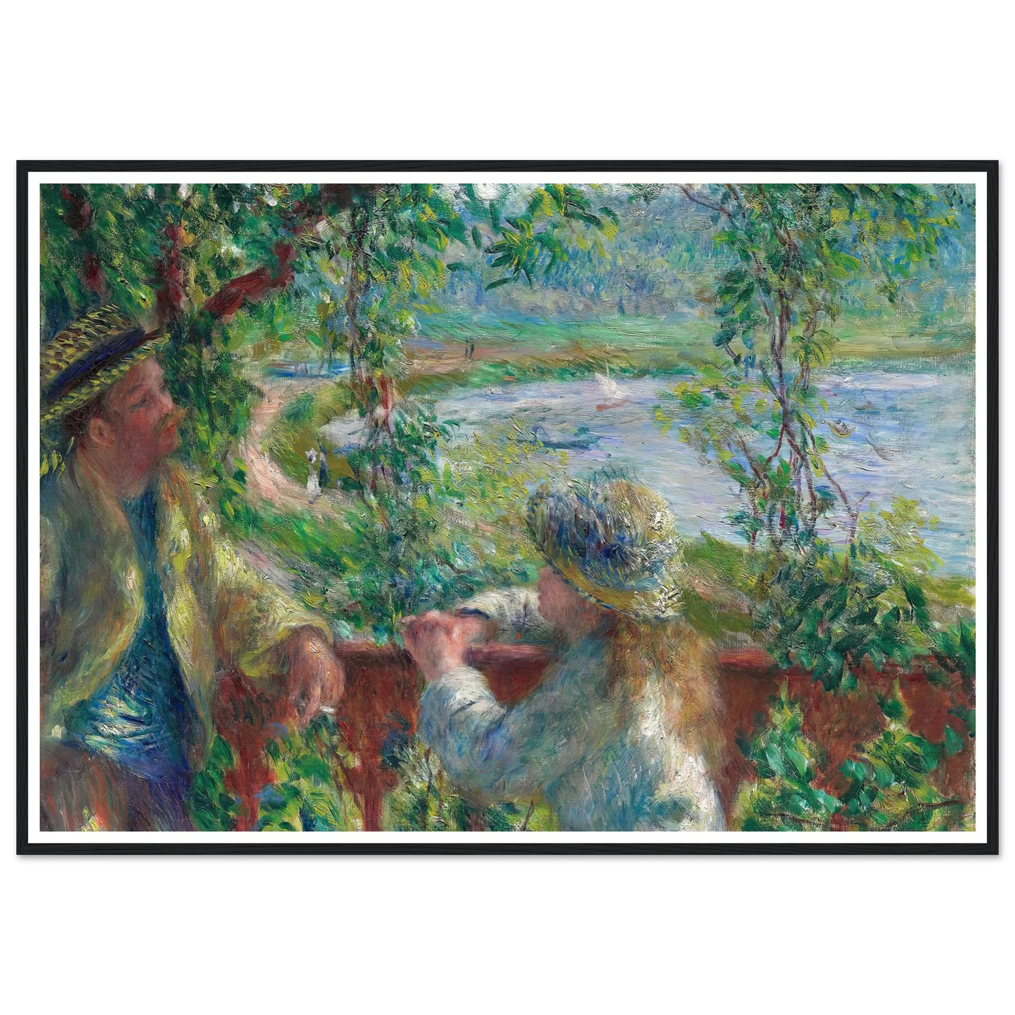 Near the Lake (1879) Art Print | Pierre Auguste Renoir - Framed Poster - 30x40 cm / 12x16″ - Black frame