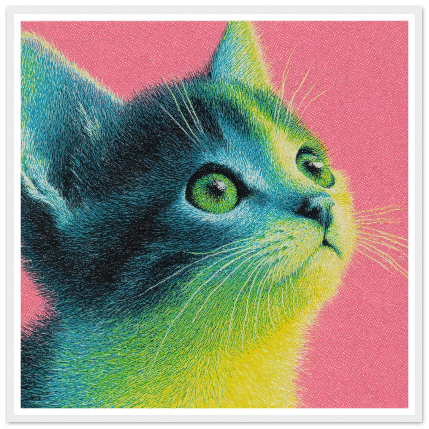 Neon Gaze - Framed Poster - 30x30 cm / 12x12″ - Black frame