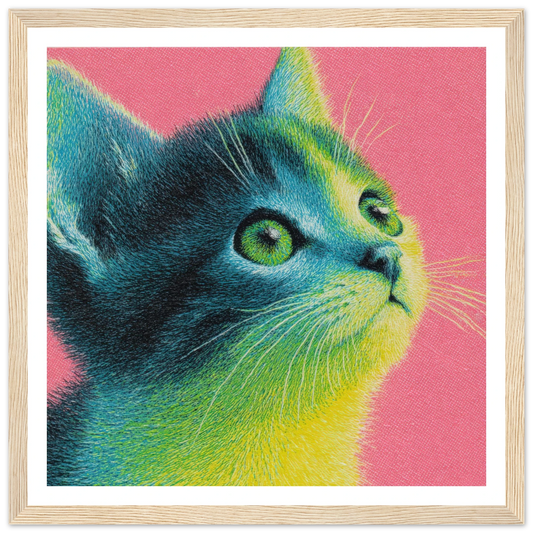 Neon Gaze - Framed Poster - 30x30 cm / 12x12″ - Black frame