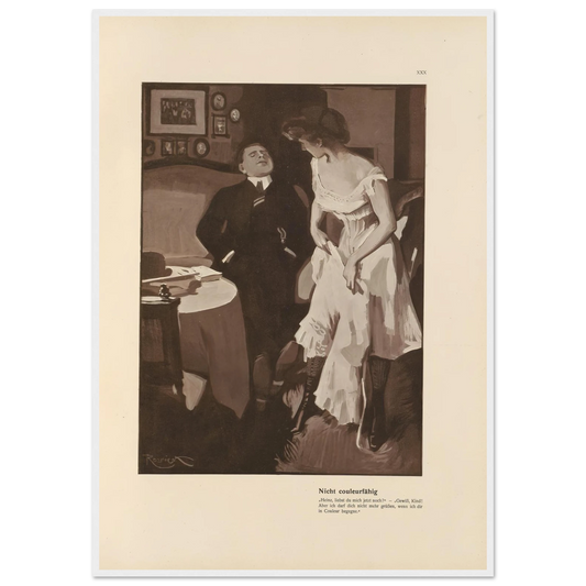 Nicht couleurfàhig (1908) Art Print | Ferdinand Freiherr von Reznicek - Framed Poster - 30x40 cm / 12x16″ - Black frame