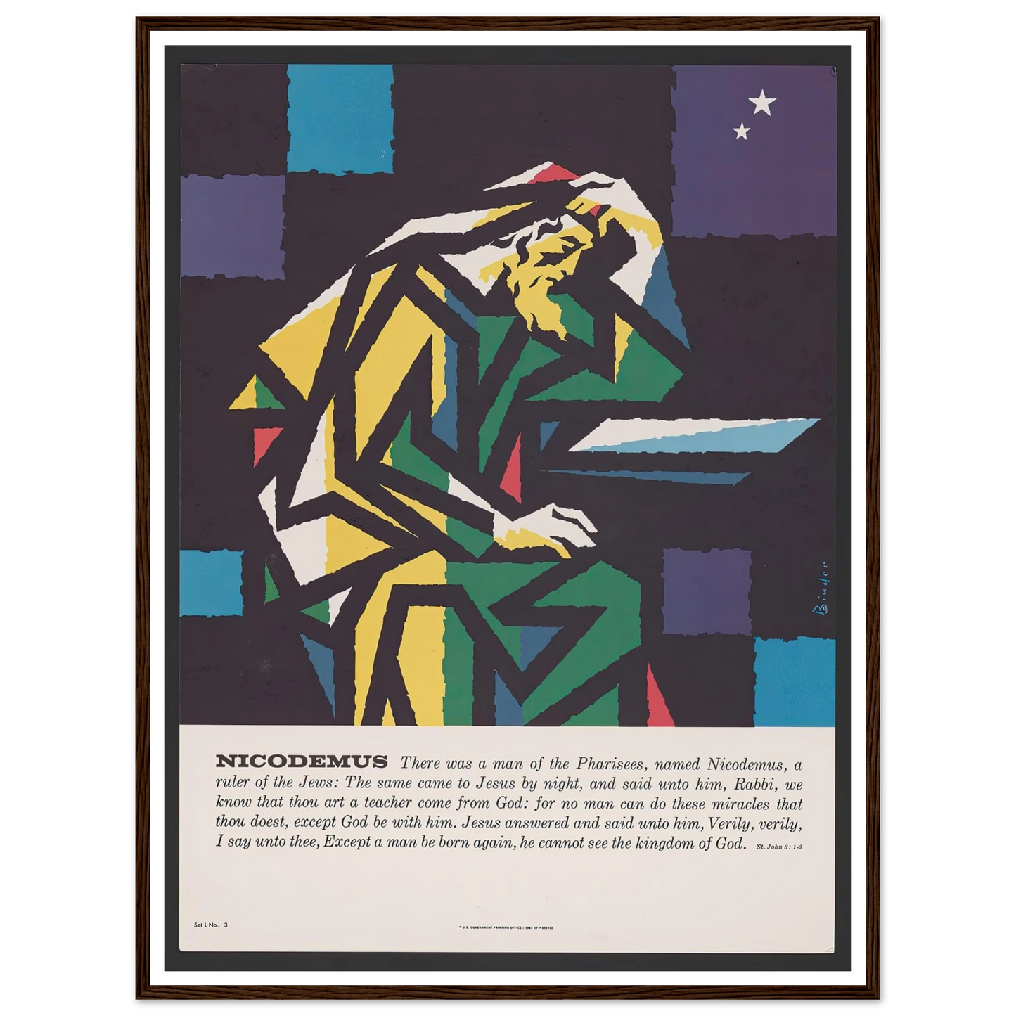 Nicodemus (1962) Art Print | Joseph Binder - Framed Poster - 30x40 cm / 12x16″ - Black frame