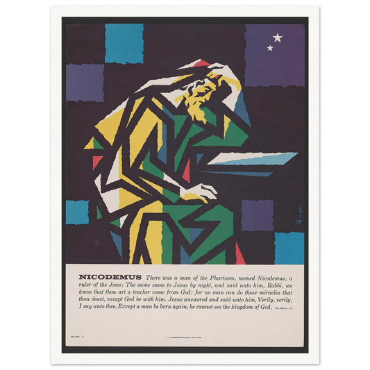 Nicodemus (1962) Art Print | Joseph Binder - Framed Poster - 30x40 cm / 12x16″ - Black frame