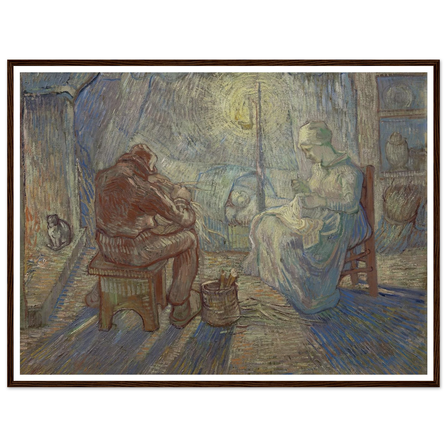 Night (After Millet) Art Print | Vincent van Gogh - Framed Poster - 30x40 cm / 12x16″ - Black frame