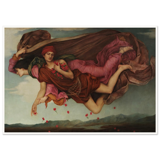 Night and Sleep (1878) Art Print | Evelyn de Morgan - Framed Poster - 30x40 cm / 12x16″ - Black frame