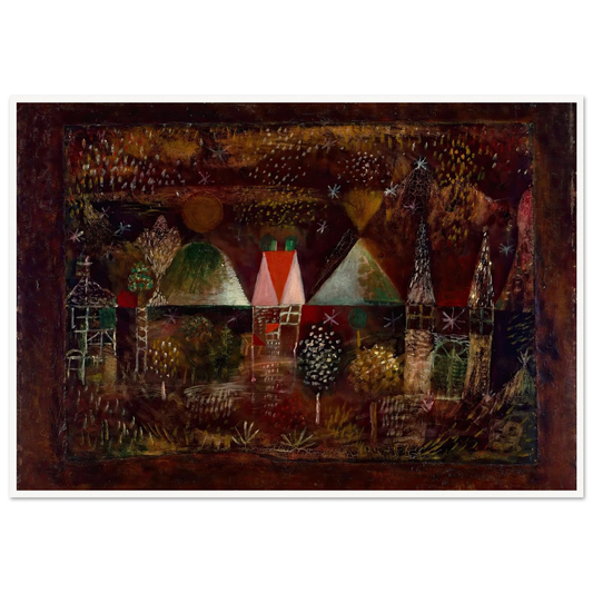 Night Feast (1921) Art Print | Paul Klee - Framed Poster - 30x40 cm / 12x16″ - Black frame
