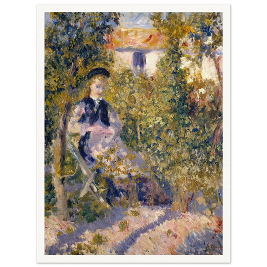 Nini in the Garden (Nini Lopez) (1876) Art Print | Pierre Auguste Renoir - Framed Poster - 30x40 cm / 12x16″ - Black frame