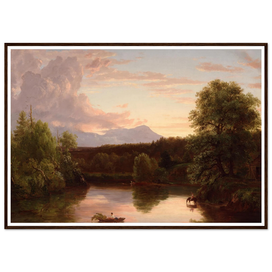North Mountain and Catskill Creek (1838) Art Print | Thomas Cole - Framed Poster - 30x40 cm / 12x16″ - Black frame