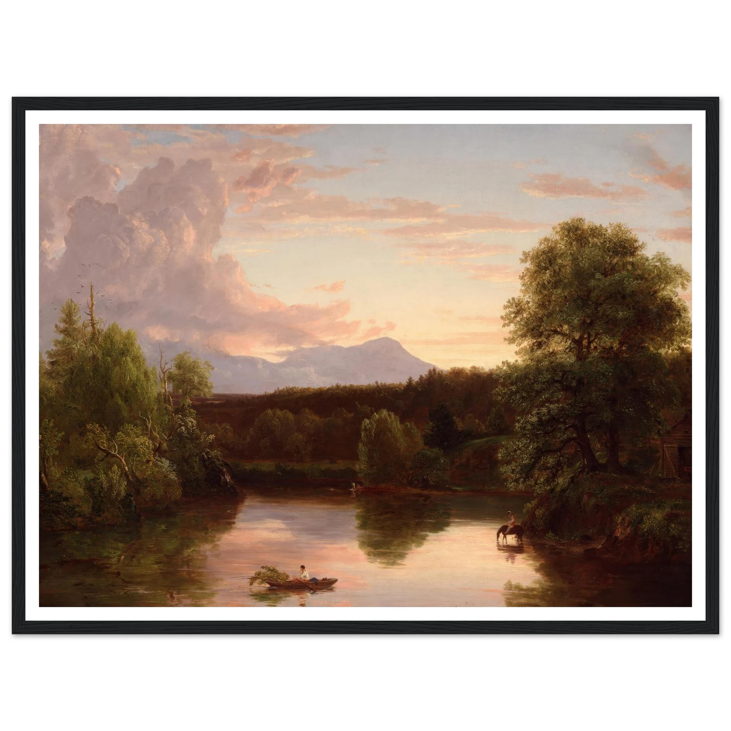 North Mountain and Catskill Creek (1838) Art Print | Thomas Cole - Framed Poster - 30x40 cm / 12x16″ - Black frame