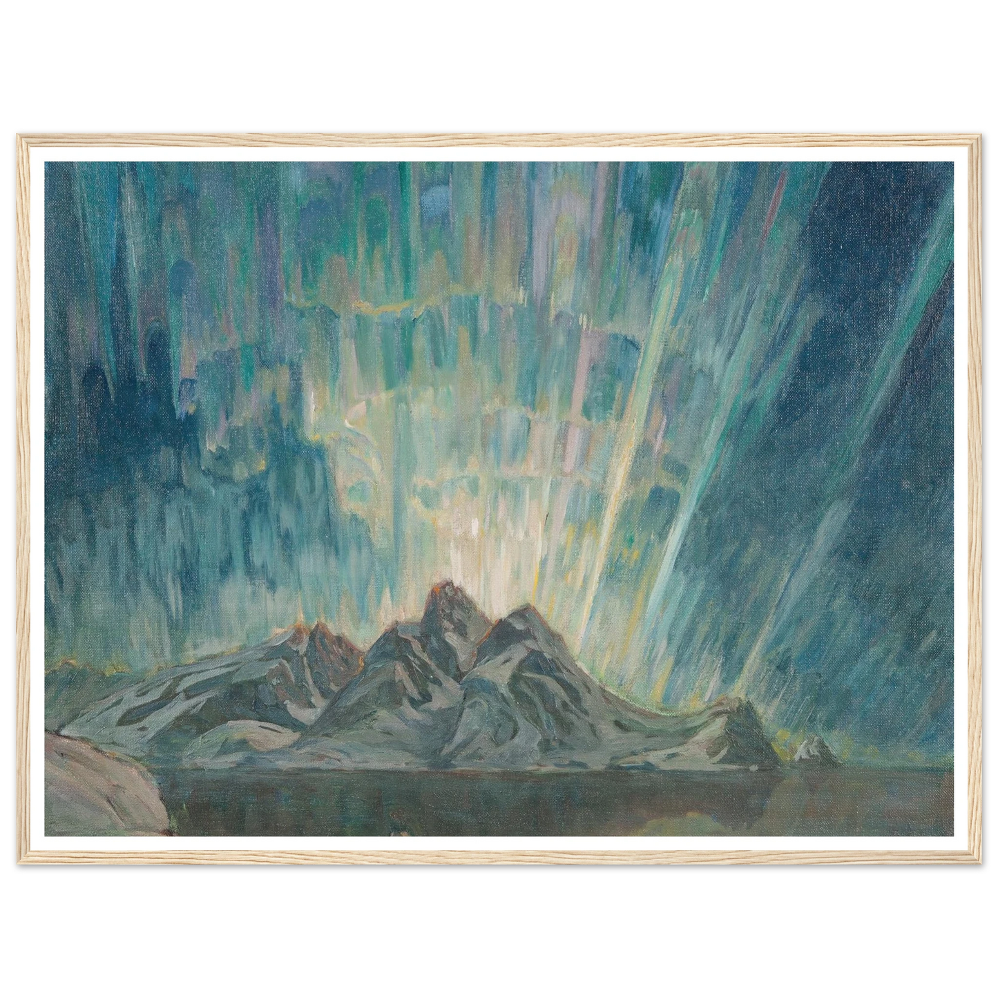 Northern Lights.Study from North Norway Art Print | Anna Boberg - Framed Poster - 30x40 cm / 12x16″ - Black frame