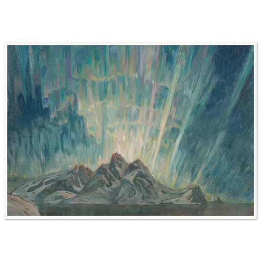 Northern Lights.Study from North Norway Art Print | Anna Boberg - Framed Poster - 30x40 cm / 12x16″ - Black frame