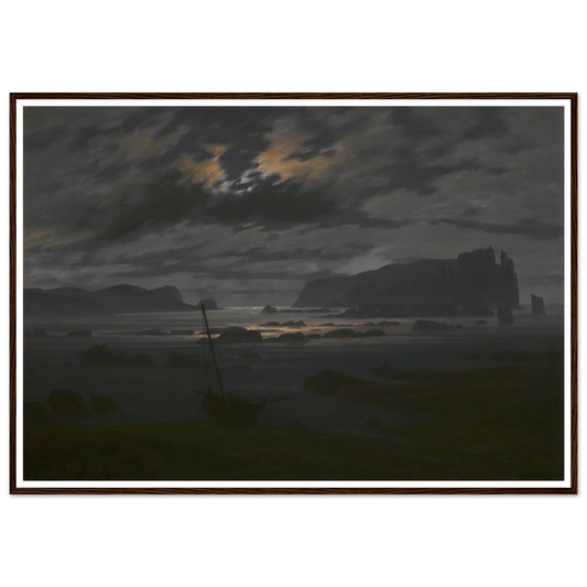 Northern Sea in the Moonlight Art Print | Caspar David Friedrich - Framed Poster - 30x40 cm / 12x16″ - Black frame