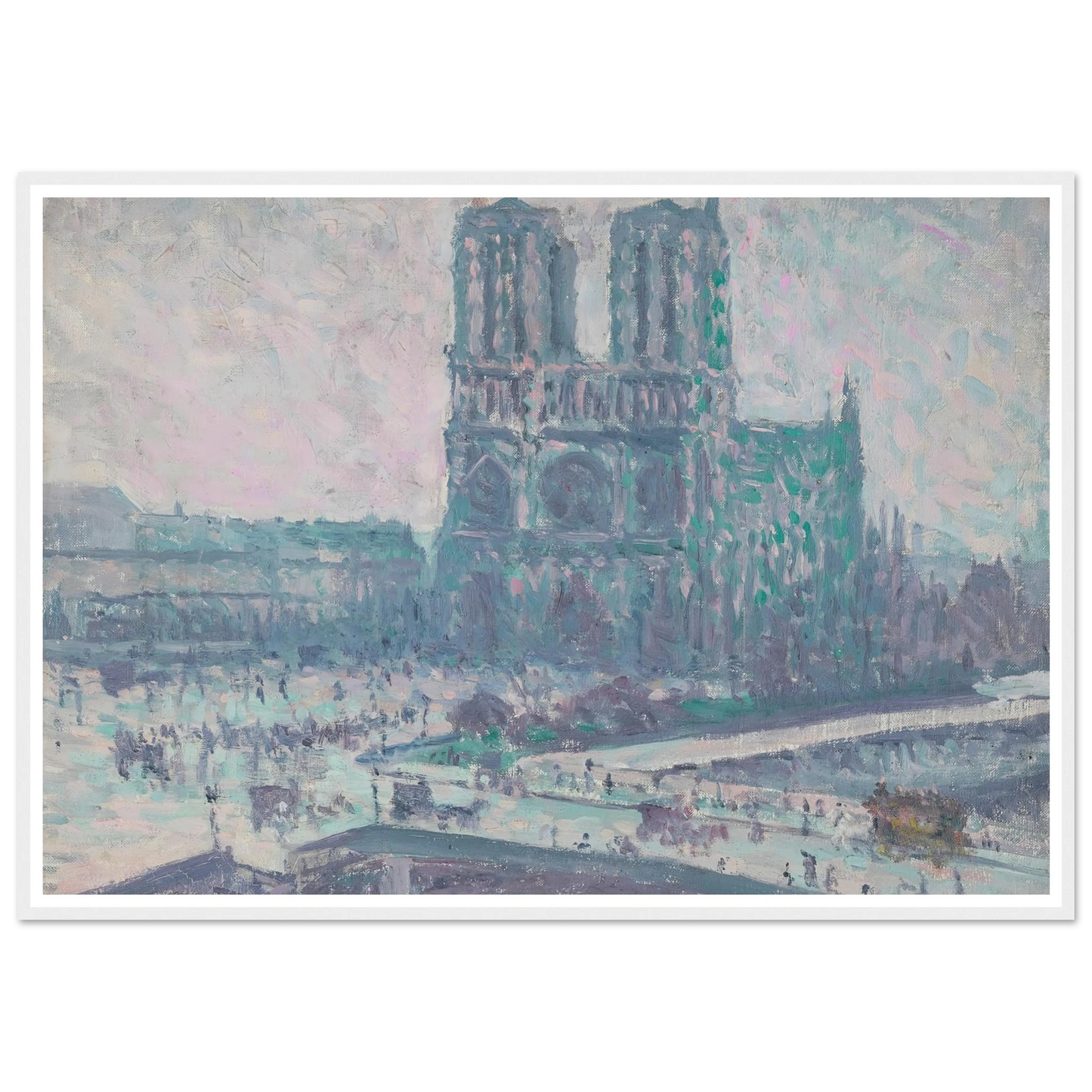Notre Dame de Paris (1899) Art Print | Maximilien Luce - Framed Poster - 30x40 cm / 12x16″ - Black frame