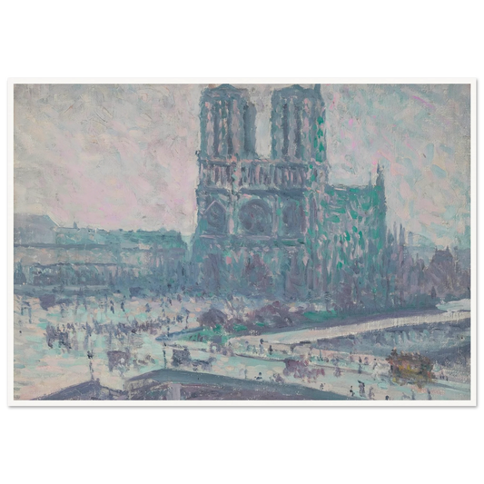 Notre Dame de Paris (1899) Art Print | Maximilien Luce - Framed Poster - 30x40 cm / 12x16″ - Black frame