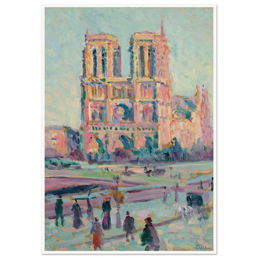 Notre-Dame de Paris (1910) Art Print | Maximilien Luce - Framed Poster - 30x40 cm / 12x16″ - Black frame
