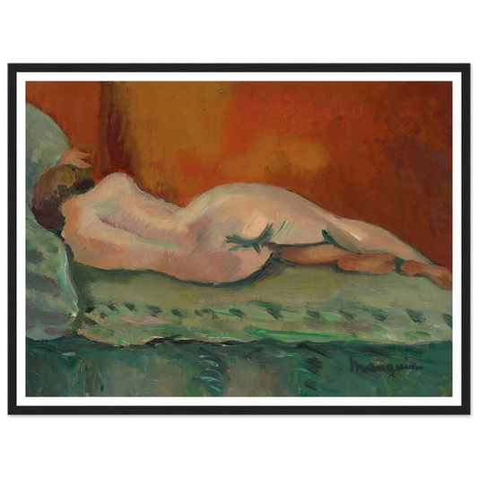 Nu couché de dos (1903) Art Print | Henri Manguin - Framed Poster - 30x40 cm / 12x16″ - Black frame