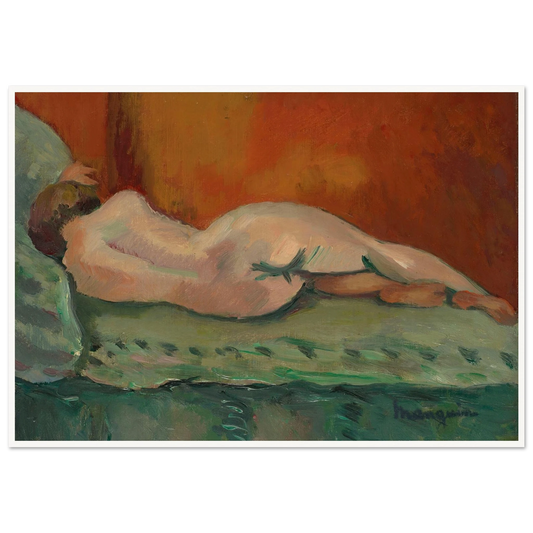 Nu couché de dos (1903) Art Print | Henri Manguin - Framed Poster - 30x40 cm / 12x16″ - Black frame
