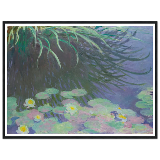 Nymphéas Avec Reflets De Hautes Herbes (1914-17) Art Print | Claude Monet - Framed Poster - 30x40 cm / 12x16″ - Black frame