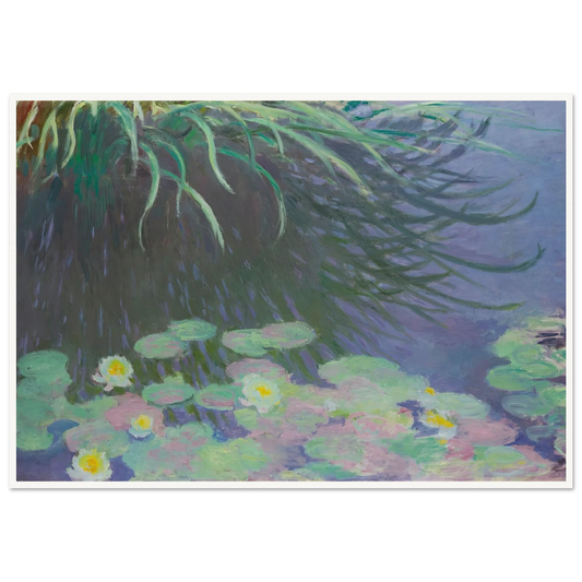 Nymphéas Avec Reflets De Hautes Herbes (1914-17) Art Print | Claude Monet - Framed Poster - 30x40 cm / 12x16″ - Black frame