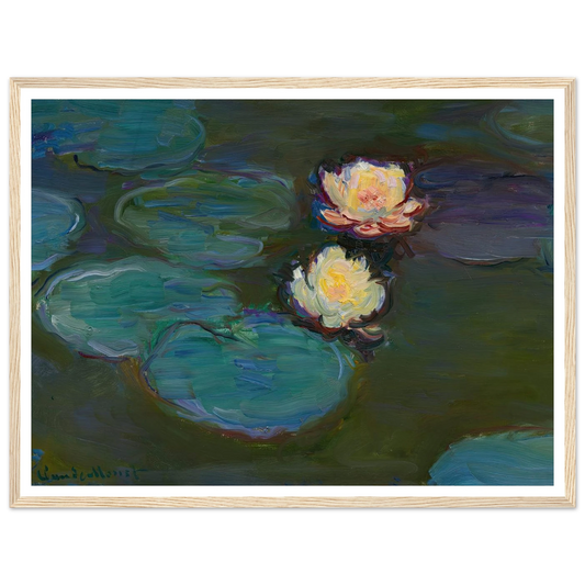 Nympheas (circa 1897-1898) Art Print | Claude Monet - Framed Poster - 30x40 cm / 12x16″ - Black frame